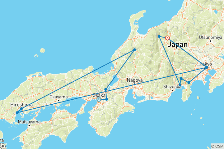 Carte du circuit Merveille hivernale du Japon
