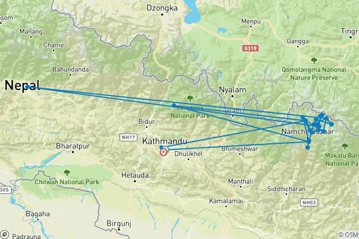 Map of Everest Base Camp & Gokyo Lakes Trek
