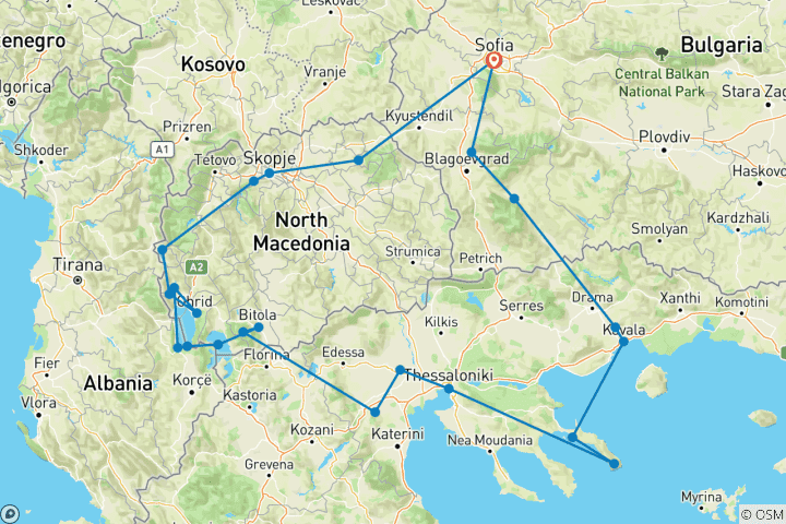Carte du circuit Macédoine ancienne