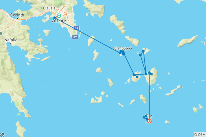 Carte du circuit Le vagabond des îles grecques