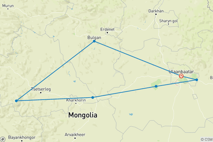 Map of Essence of Mongolia - 4 Days