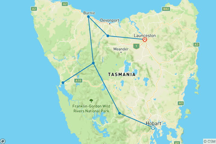 Map of Tassie's Wilderness Icons