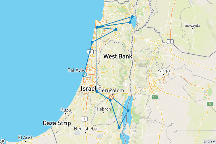 Carte du circuit Évasion d'Israël