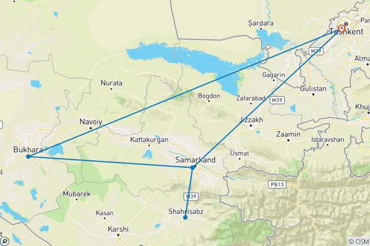 Carte du circuit Visite culturelle en Ouzbékistan - Visite privée