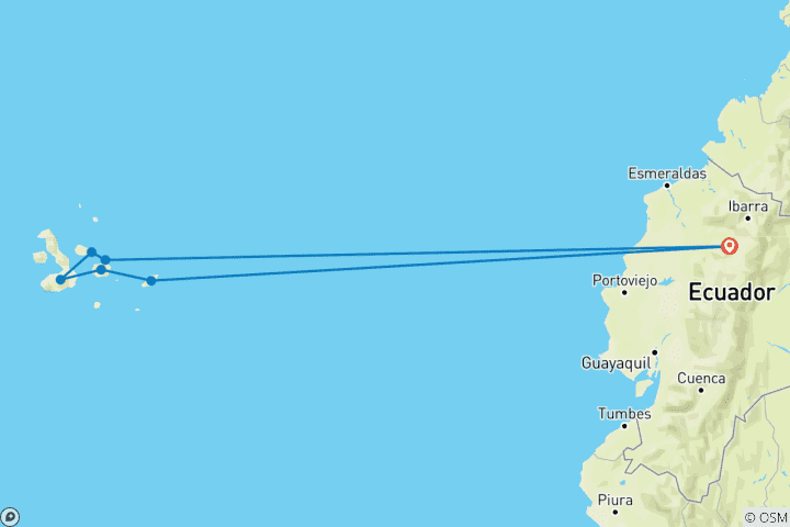 Karte von Galapagos Outdoor 9 Tage