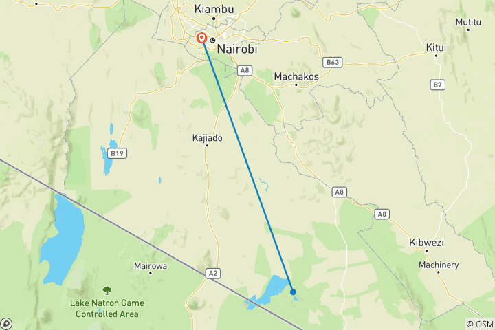 Karte von 3 Tage Amboseli Unplugged (Große Tusker & Großer Himmel)