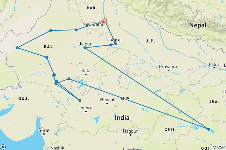 Karte von Ländliches Rajasthan