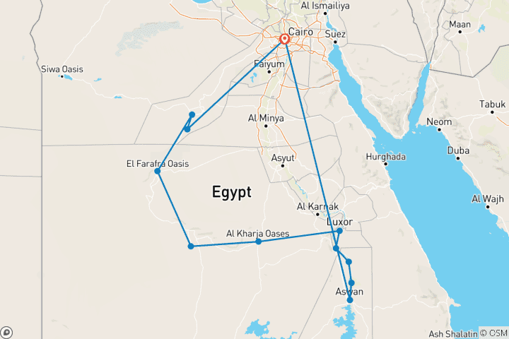 Karte von 12 Tage durch das ewige Ägypten: Pyramiden, Tempel und Wüstenträume