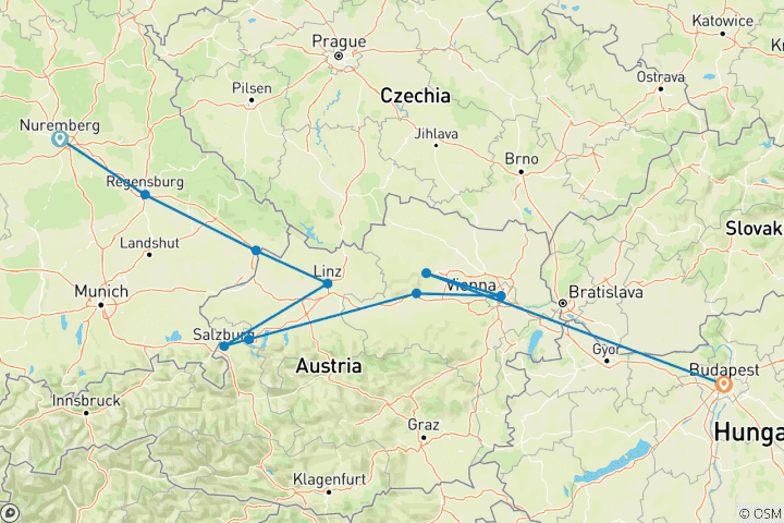 Carte du circuit Le Danube légendaire - 2026