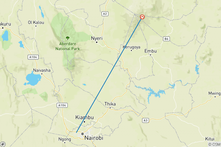 Map of Mt Kenya day Hike