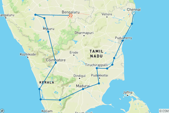 Map of Spotlight on South India - Tamilnadu, Kerala & Karnataka