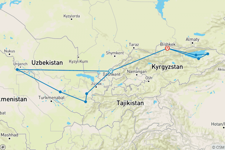 Map of On The Trail Of The Caravansaries – Culture And Nature Tour