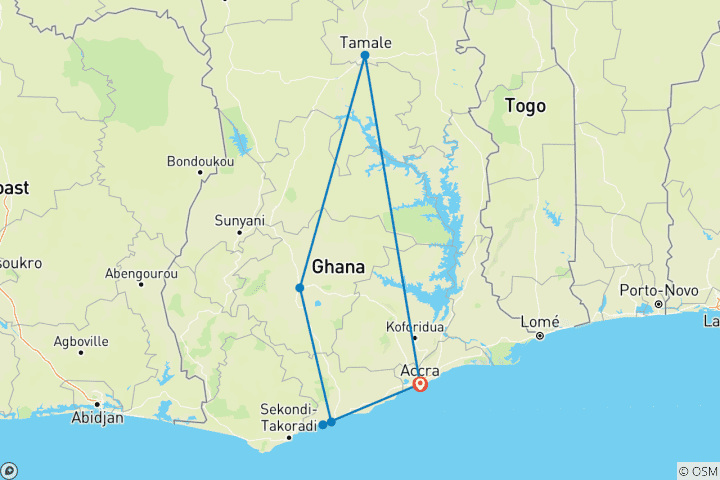 Carte du circuit Le meilleur du Ghana - 12 jours