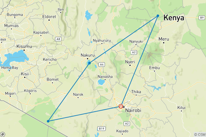 Carte du circuit Kenya Prime Safari