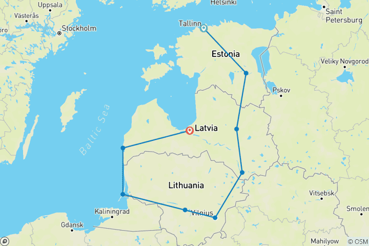 Karte von Baltisches Abenteuer Kleingruppenreise