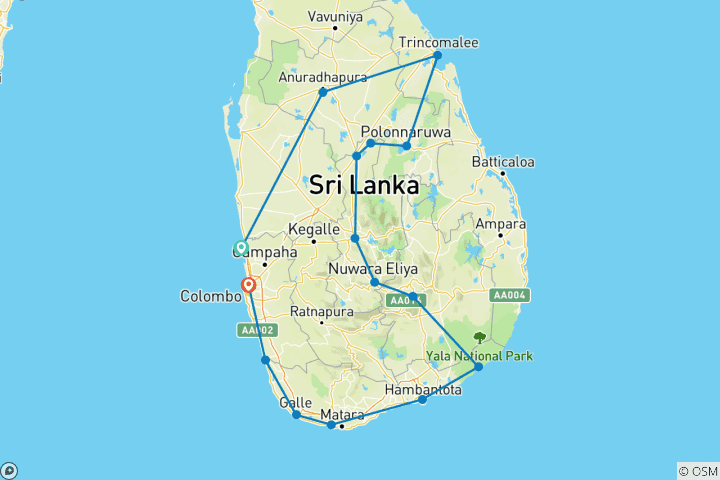 Karte von Das Beste von Sri Lanka