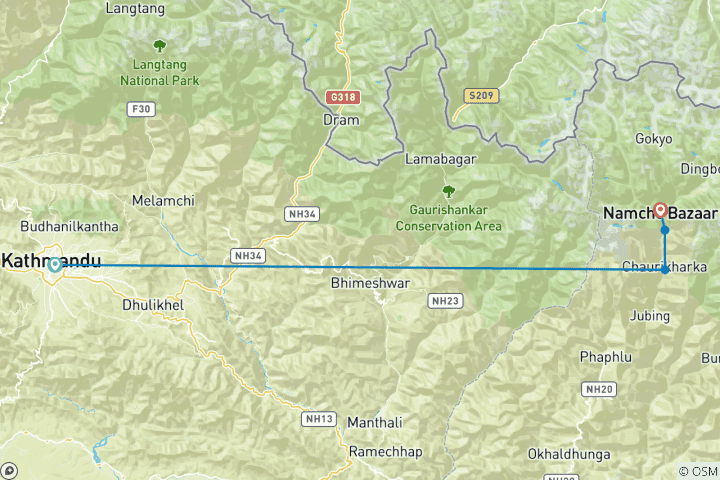 Map of 7 Days Everest View Trek