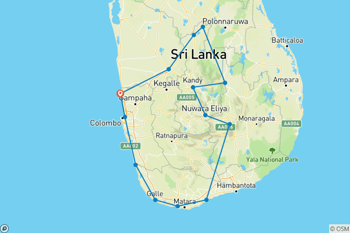Map of Feel The Life Of Sri Lanka