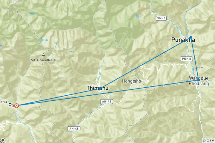 Map of Best of Bhutan