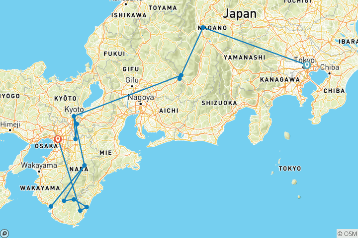 Map of Walk Japan - Kumano Kodo Trail