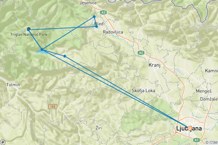 Map of Walking in Slovenia
