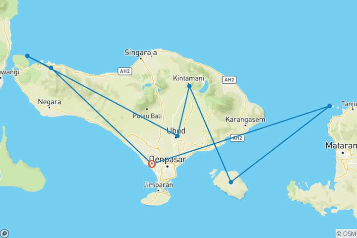 Map of Bali Classic 12 Day - One Life Adventures