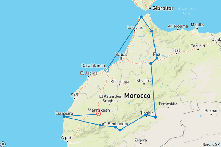 Carte du circuit Le meilleur du Maroc