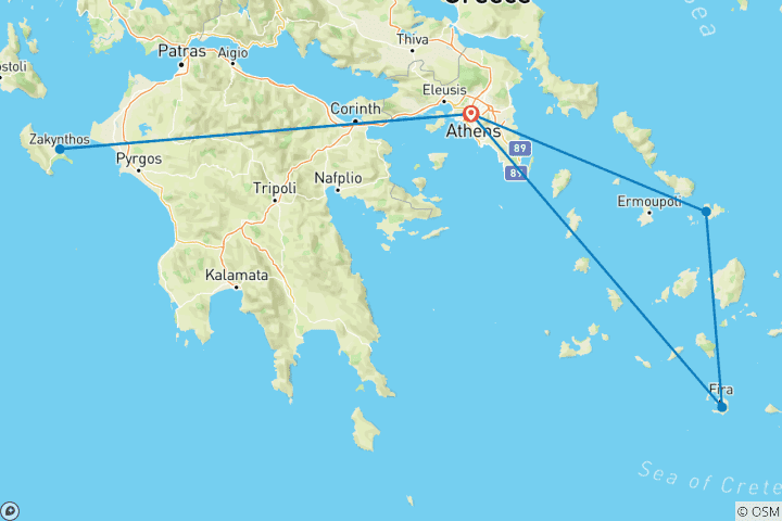 Carte du circuit Vacances en Grèce - 10 jours (circuit en petit groupe)