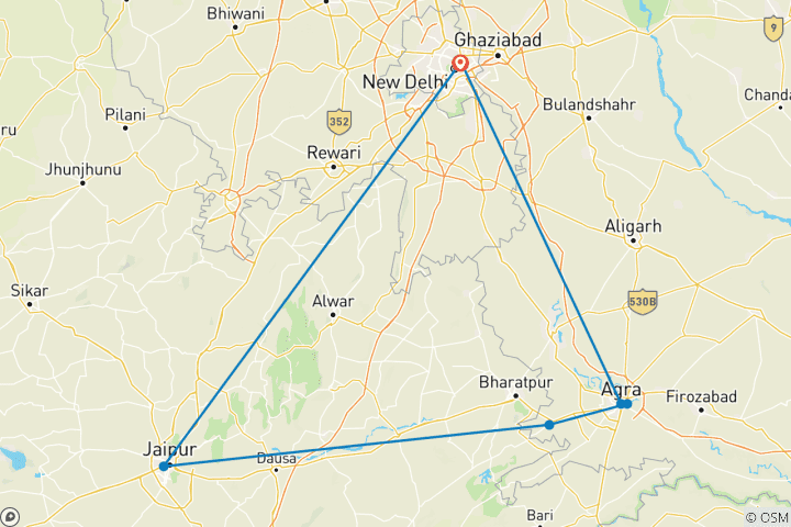 Karte von Holi Festival Indien Reise