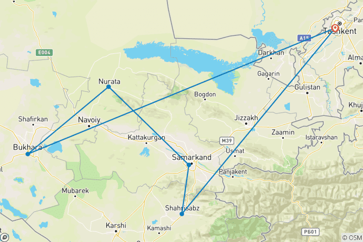 Map of Village & Hiking Tour in Uzbekistan