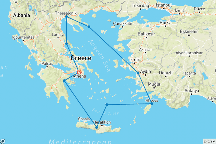 Mapa de Odisea griega