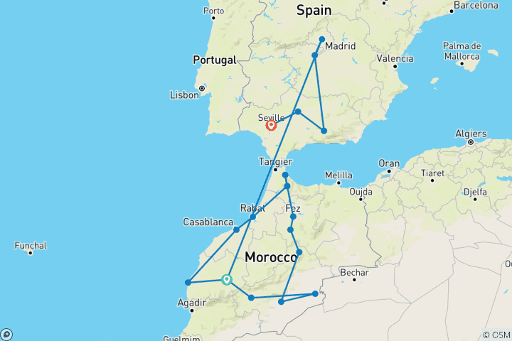 Kaart van De wonderen van Marokko en Spanje