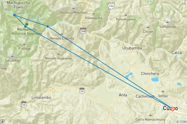 Carte du circuit Randonnée sur le sentier des Incas : 4T/3N