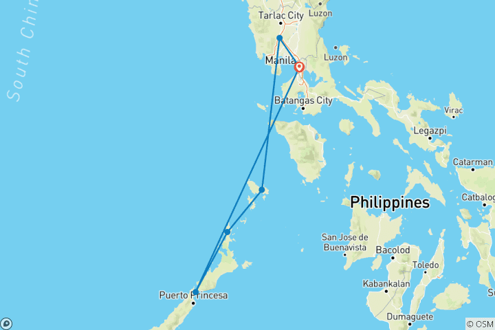 Karte von Eine Woche in Palawan, Philippinen