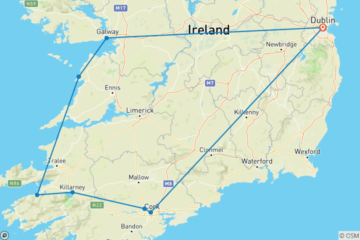 Carte du circuit Journeys : L'Irlande emblématique National Geographic