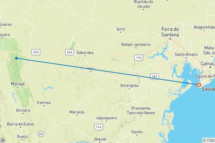 Carte du circuit Chapada Diamantina : Lençóis et la capitale brésilienne des grottes
