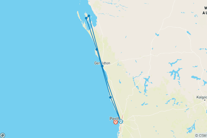 Carte du circuit Magical Monkey Mia Perth → Perth (2026)