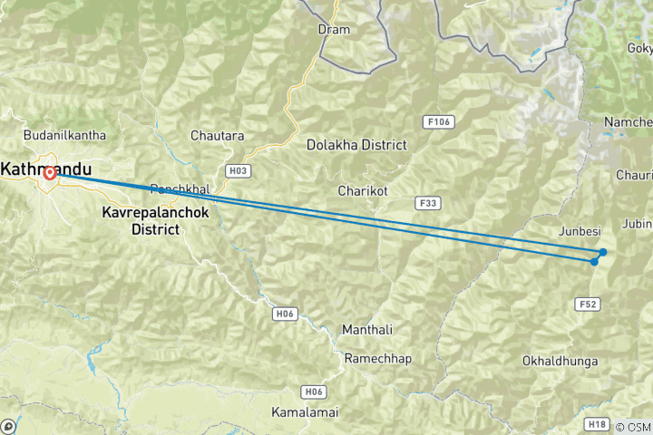 Karte von Lower Everest Trekking Tour: Dharma Hill