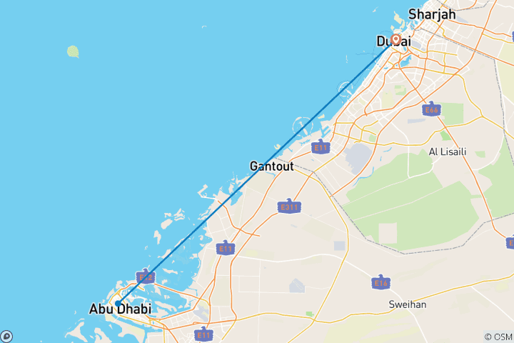 Map of Dubai Luxury Holidays Package 6 Night 7 Days