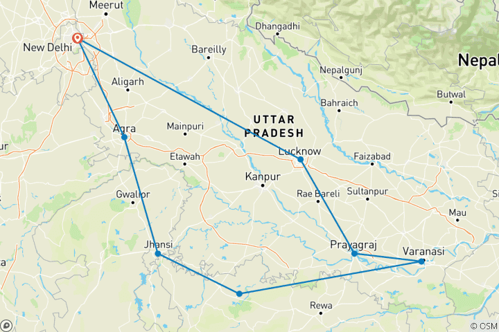 Map of Classical India Tour