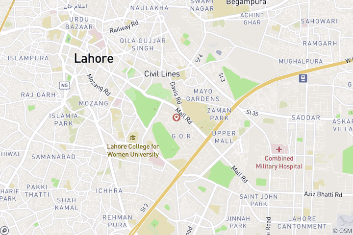 Karte von 07 Tage Lahore, Peshawar Swat Kalam Sightseeing Tour Pakistan