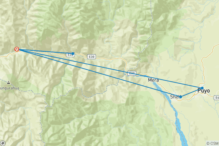 Carte du circuit Vie active et locale à Baños : Chutes d'eau et aventure 3 jours
