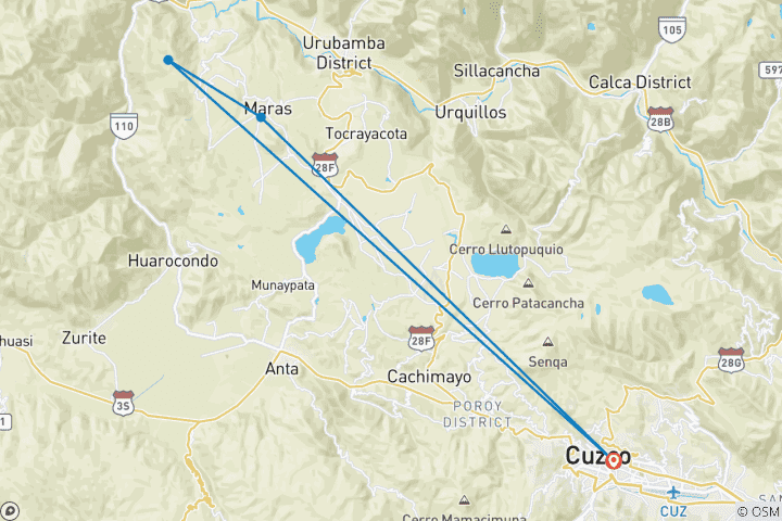 Mapa de Medio día en quad ATV en Maras - Moray - Servicio privado