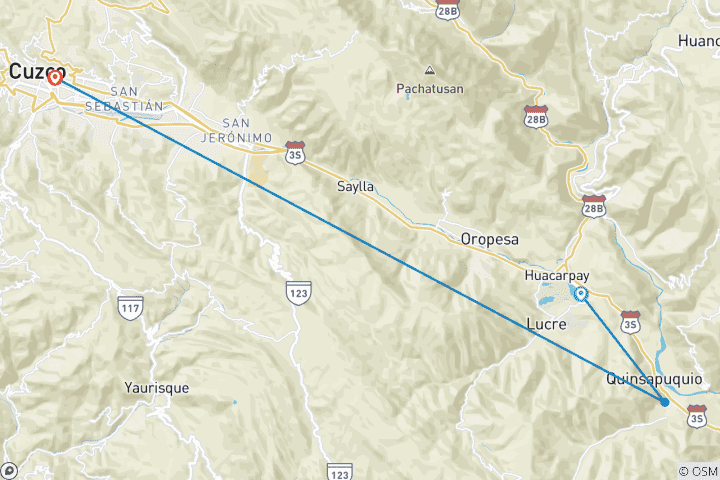 Carte du circuit Visite de la vallée du Sud - Service privé