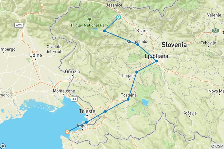 Carte du circuit Le meilleur de la Slovénie