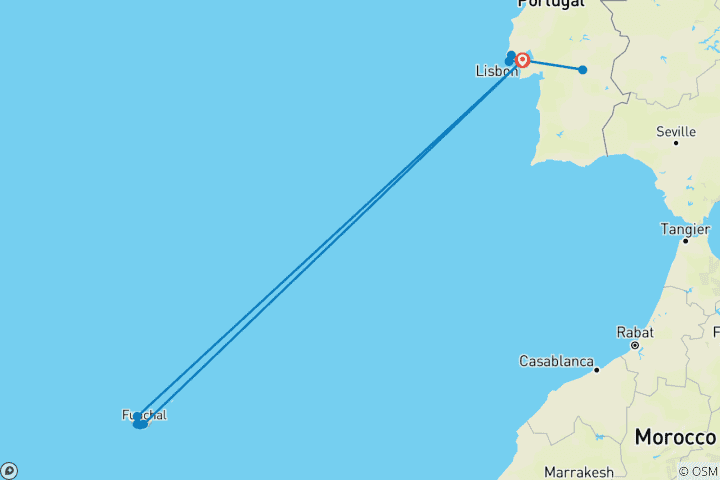Kaart van Het beste van Lissabon & Madeira - de parel van de Atlantische Oceaan