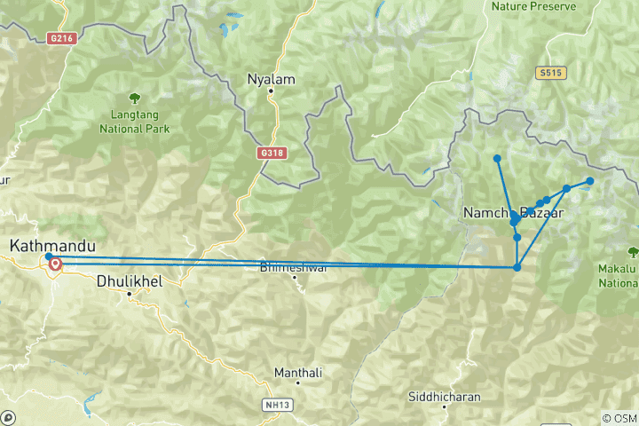 Carte du circuit Sommet Island Peak et retour en hélicoptère