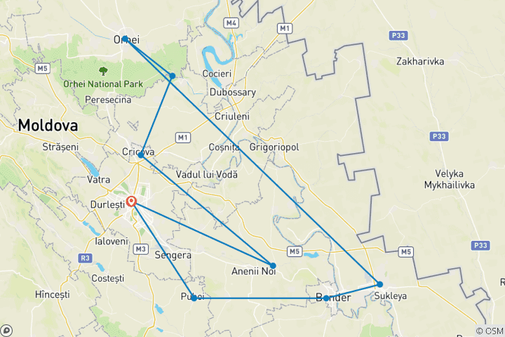 Kaart van Moldavië Wijnervaring