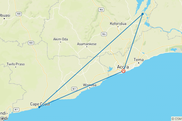 Carte du circuit Expérience du mois de décembre au Ghana
