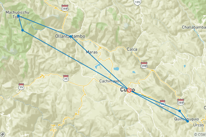 Karte von Der Charme von Cusco, private Tour
